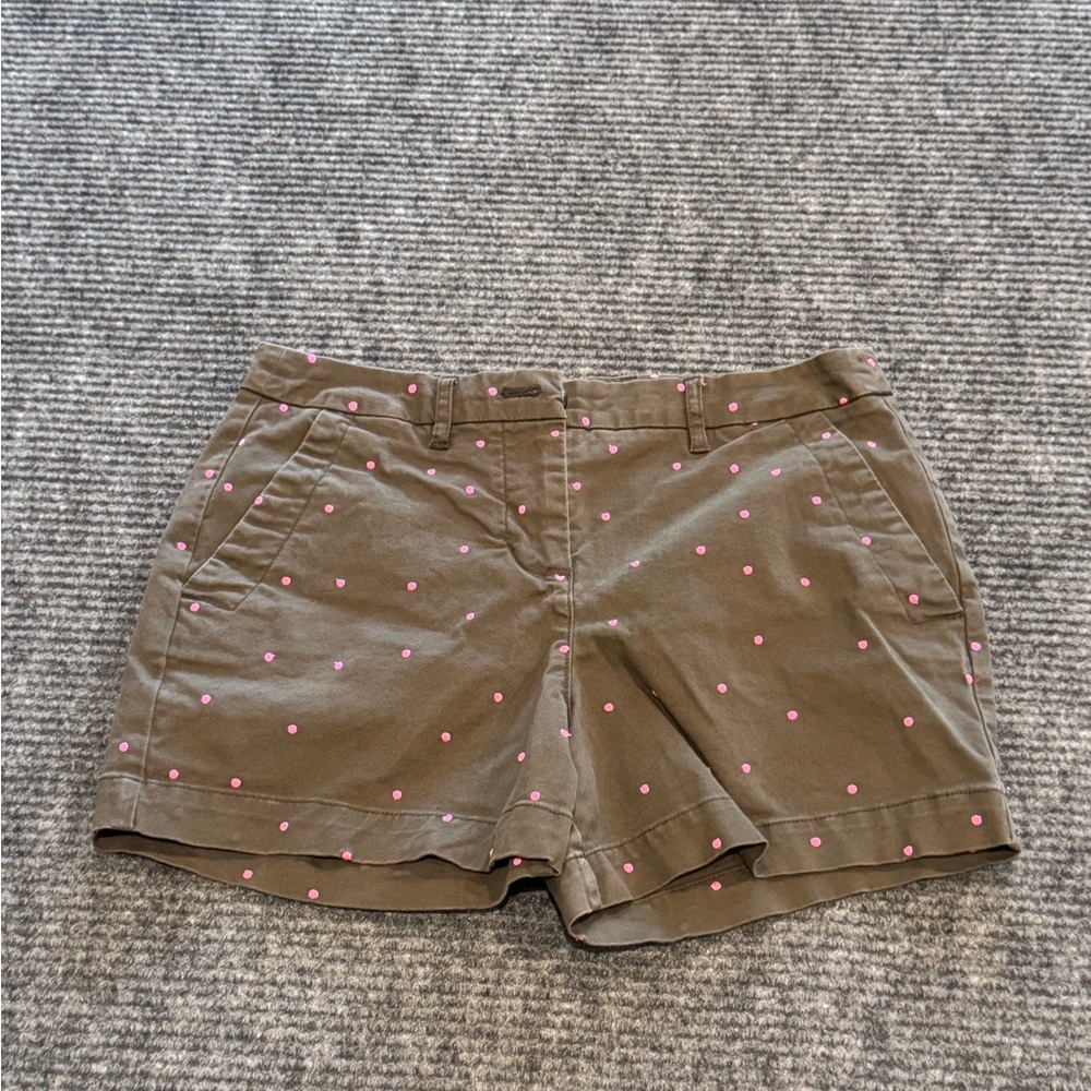 Boden Olive Green with pink Polka Dot Women's Shorts Chinos Sz 6